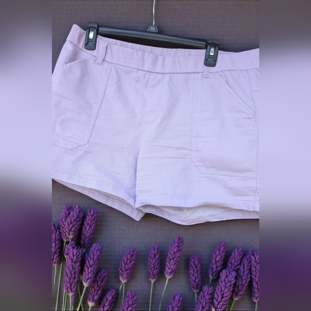 HVEPUO Jean Shorts High Waisted Summer Cotton Stretchy Casual Pull On XL (EUC) - Picture 10 of 13